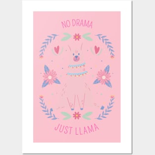 No Drama Llama Funny Cute Posters and Art